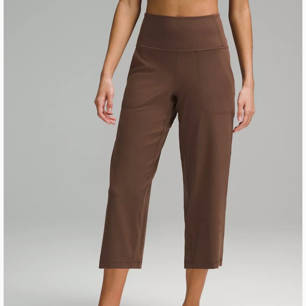lululemon athletica Brown Cropped Wide-Leg Pants